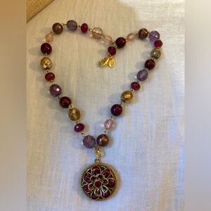 Locket Joan Rivers Vintage Czech‎ Republic Crystals Beaded Necklace